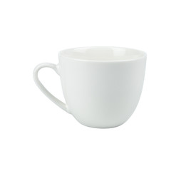 Empty coffee cup White ceramic isolated on white background.Top view.Mockup template for design or advertising