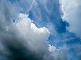 Fototapeta na wymiar Sky with rain cloud in the evening
