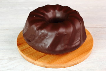 Bundt Cake with chocolate glaze