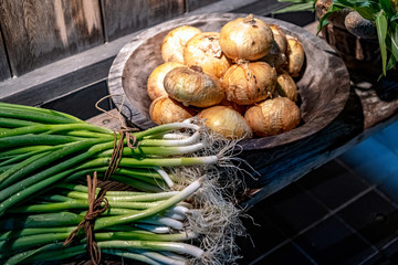 店先の野菜盛り