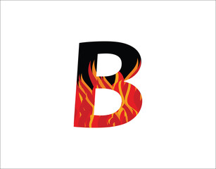Fire Letter B Logo Icon, flame shape inside B Letter.
