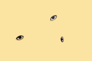 eyes isolated on brown background