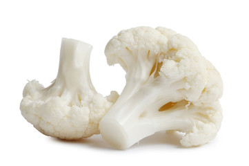 Cauliflower isolated on white background. Ripe fresh cauliflower Clipping Path.