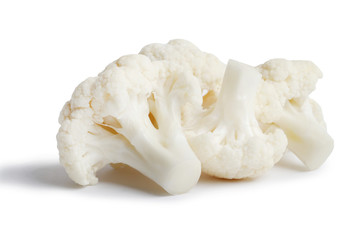 Cauliflower isolated on white background. Ripe fresh cauliflower Clipping Path.