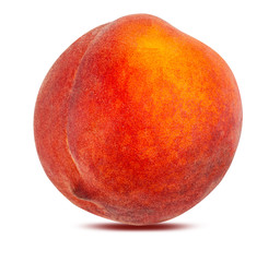 Peach isolated on white background with clipping path