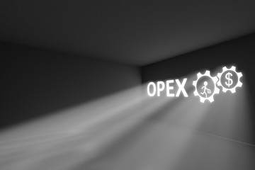 OPEX rays volume light concept 3d illustration