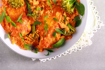 Chicken fillet with couscous and broccoli
