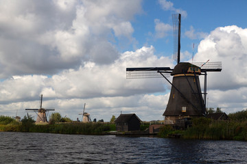 Dutch windmills of World Heritage Site Kinderdijk, Netherlands