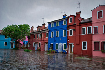 Naklejka premium colorful houses on Burano island of Venezia