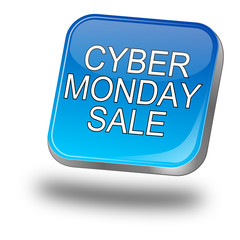Cyber Monday Sale button - 3D illustration