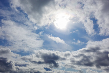 Beautyful blue sky with fleecy cloud