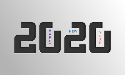 Happy 2020 new year card. Modern banner greetings christmas cards. Vector illustration.
