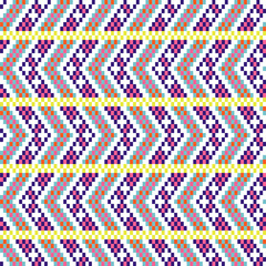 Bold arrow chevron seamless pattern pixel blocks shapes texture.