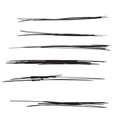 Vector set of hand drawn underline. Black scribble brush strokes collection. Felt tip brush smears stripe.