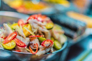 Traditional Vietnamese street food sold in Da Nang night market