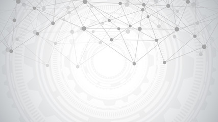 Abstract plexus background with connecting dots and lines. Global network connection, digital technology and communication concept.