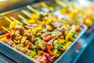 Traditional Vietnamese street food sold in Da Nang night market