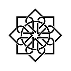 Kufic pattern symbol with a white background