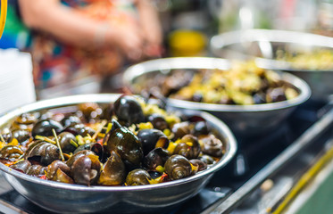 Traditional Vietnamese street food sold in Da Nang night market