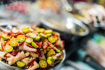 Traditional Vietnamese street food sold in Da Nang night market