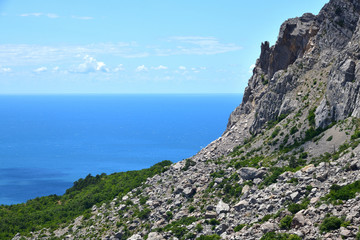 Fototapeta na wymiar Mountain landscape of the southern coast of Crimea in summer