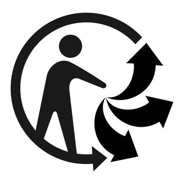 Symbole triman recyclage et tri sélectif des déchets 