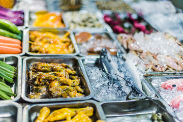 Traditional Vietnamese street food sold in Da Nang night market