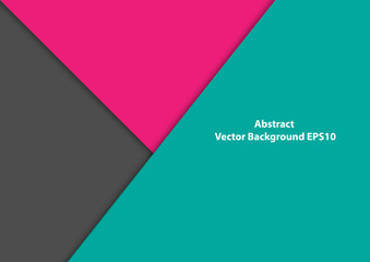 Abstract vector geometric green turquoise with gray and pink color background. illustration vector design background