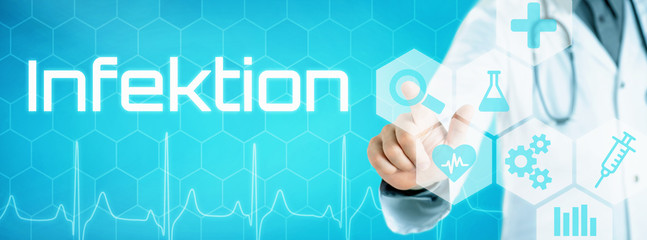 Arzt mit futuristischem Interface - Infektion