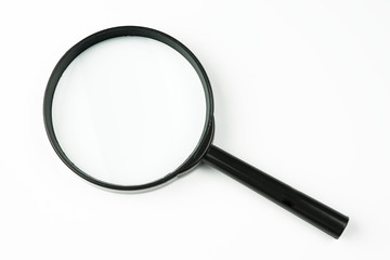 Magnifying glass isolated on white background.