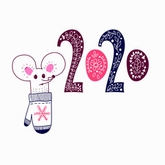 Vector 2020 New Year Greeting Card