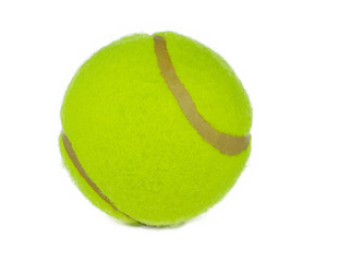 Tennis ball with shadow isolated on white background.