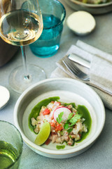 White fish ceviche with fresh lime