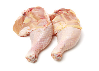 Chicken legs on white background