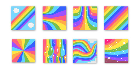 rainbow background set vector graphic design
