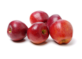 Red apples isolated on white background
