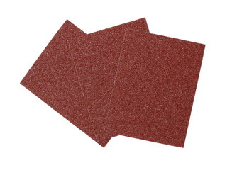 Close up sandpaper isolated on white background