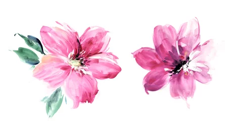 Foto op Canvas Flowers watercolor illustration.Manual composition.Big Set watercolor elements. © lin