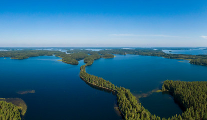 Fototapeta na wymiar Aerial view of Punkaharju Nature Reserve in Finland