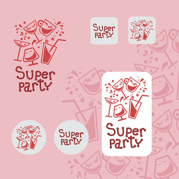 Ssper party logotipe and backgrounds
