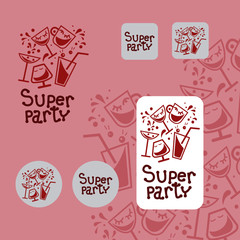 Ssper party logotipe and backgrounds