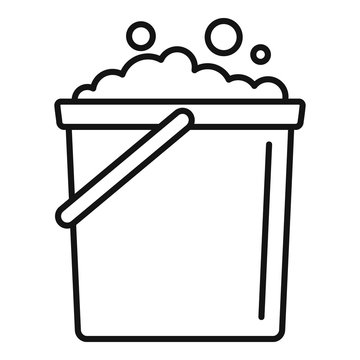recommend clip art: Foam bucket icon. Outline foam bucket vector icon for web design isolated on white background