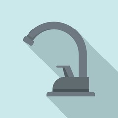 Plumbing faucet icon. Flat illustration of plumbing faucet vector icon for web design