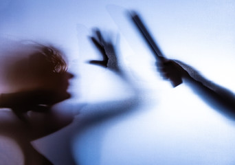 A woman is ambushed by an armed attacker. She tries to fight back. Concept: crime