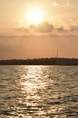 Fototapeta premium Beautiful sunset, sea, nature background 