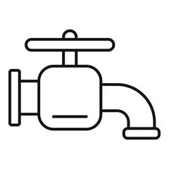 Metal faucet icon. Outline metal faucet vector icon for web design isolated on white background