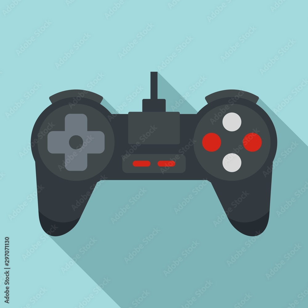 Wall mural Black game joystick icon. Flat illustration of black game joystick vector icon for web design