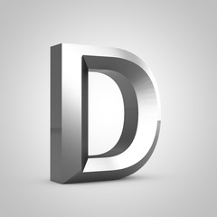 Metal chiseled letter D uppercase