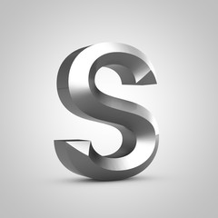 Metal chiseled letter S uppercase