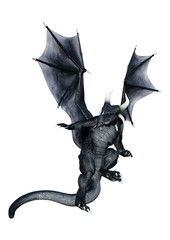 3D Rendering Fairy Tale Dragon on White